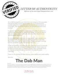 a letter of authenticity for the dab man